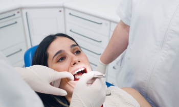 Patient receiving a dental exam at Broad St Smiles in San Luis Obispo, CA.