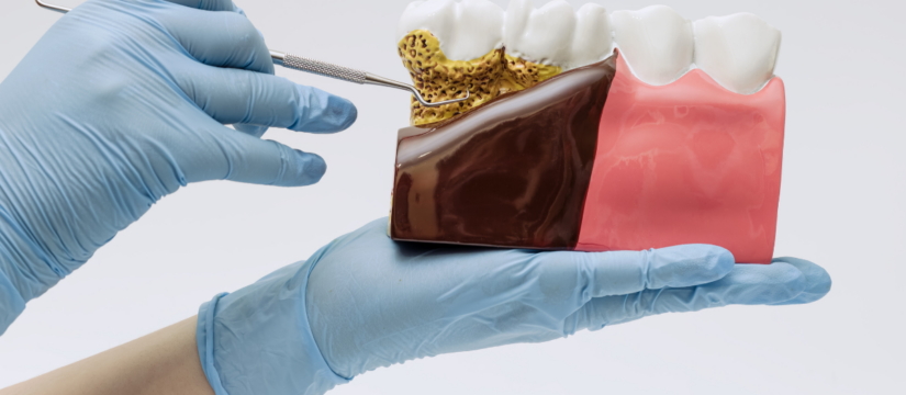 Dental model demonstrating gum disease and periodontal care at Broad St Smiles in San Luis Obispo, CA.